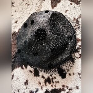 WOMEN'S 50'S/60'S VEIL HAT - BLACK